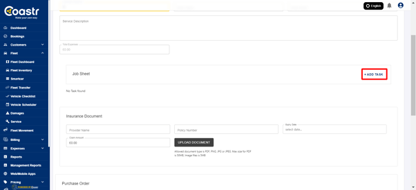 click-add-task-to-update-job-sheet