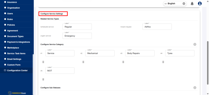 click-on-configuration-center-for service