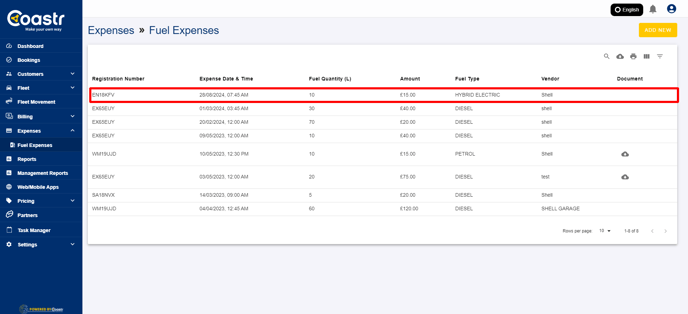 expense-added-on-the-list