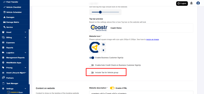 find-the-option-include-tax-for-vehicle-group