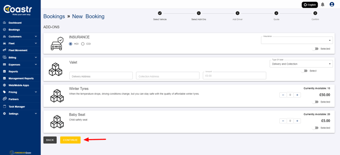 select-add-ons-and-click-continue-coastr