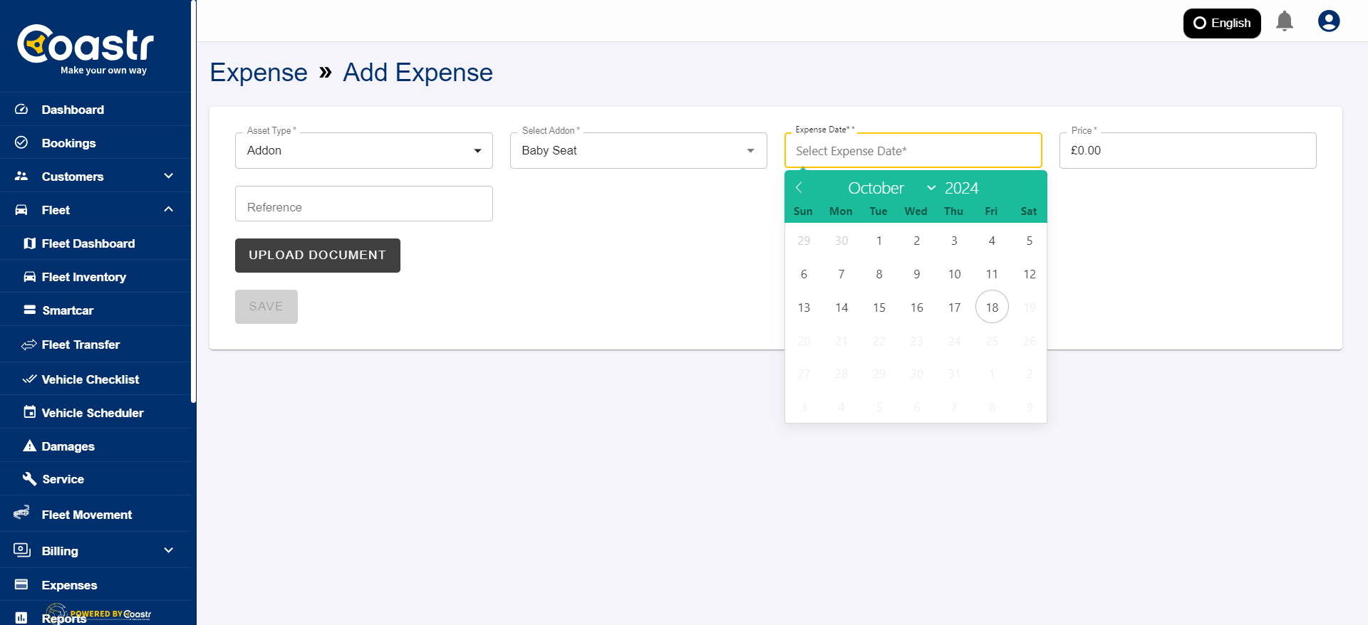 How to add Add-on expenses?