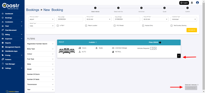 select-vehicle-and-click-on-cotinue-coastr